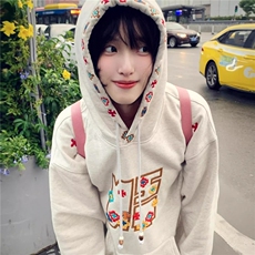 刺绣外套男女春秋冬季加绒加厚新款情侣套头卫衣WY8115P60-65，女装短外套，星座1013-5