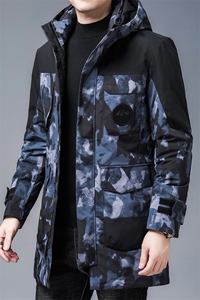 男士连帽冬季新款中长款保暖休闲时尚外套羽绒服KCN20655-5-P250图片