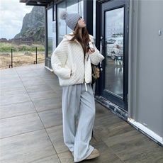 韩版宽松菱格压线连帽棉服外套女2025秋冬新款百搭小个子棉上衣，女装棉衣/棉服，2D145