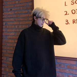 潮牌毛衣男冬百搭宽松圆领打底针织衫日系复古情侣线衣MY06-P43图片