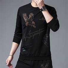 男士2023年春季新款长袖休闲圆领卫衣套头打底衫修身，男装卫衣，电商B360