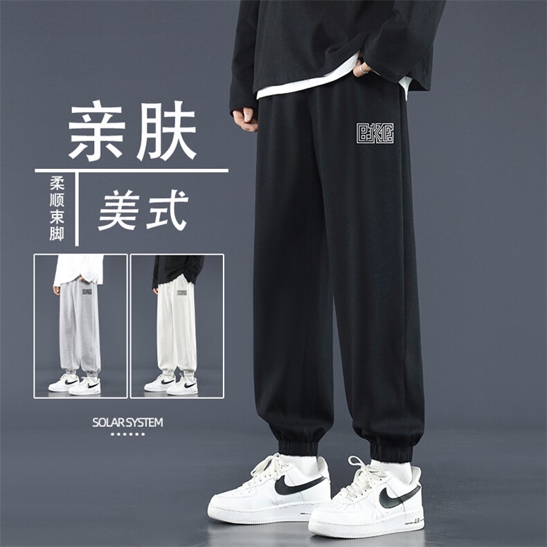 潮牌2024夏季卫裤男士宽松束脚运动阔腿休闲长裤子WK603-1特批-24图片