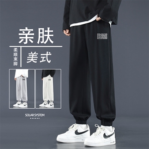 潮牌2024夏季卫裤男士宽松束脚运动阔腿休闲长裤子WK603-1特批-24图片
