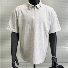 半拉链金属纽扣短袖T恤男夏季美式cleanfit设计痞帅Polo衫上衣服，男装T恤，星座506A