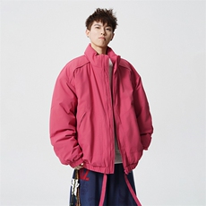 冬季美拉德立领棉服潮流百搭纯色棉衣撞色棉服外套HY8822-P75，男装棉衣，星座610B-1