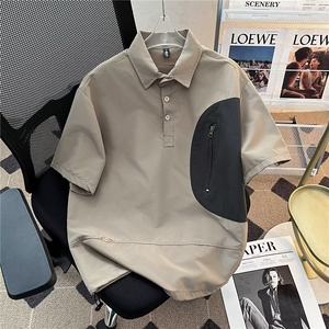 C512 P34男生休闲POLO衫短袖青年休闲上衣百搭翻领图片