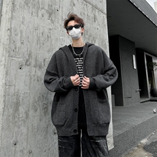 秋冬复古基础纯色半拉链领毛衣男潮牌宽松休闲套头针织衫Y601/P68，男装针织衫/毛衣，星座506