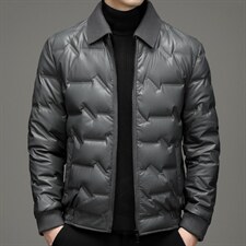 中年男翻领羽绒服男冬季爸爸冬装休闲款外套上衣YL8820102-P270图片
