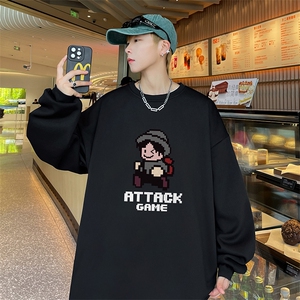 已注册港风直播抖音得物高品质重磅菠萝格圆领宽松男卫衣W2032P40
