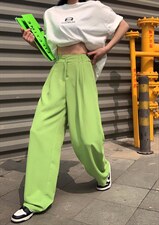 后腰松紧西装裤，女装休闲裤，酒酿丸子