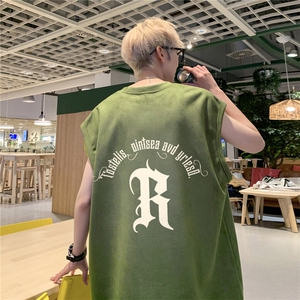 2025新款 重磅高品质麂皮绒无袖坎肩背心 R英文印花JB473-特P19图片