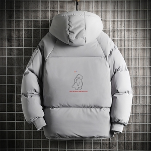 MY16140-P100 加厚加绒连帽衣男大码服男面包服男 网格挂拍图片