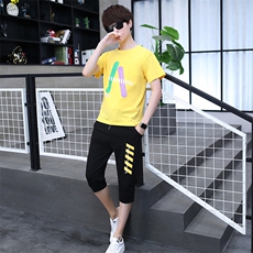 2021夏季新款套装男青少年休闲时尚短袖套装电商A158-T123，男装套装，星座313B-2