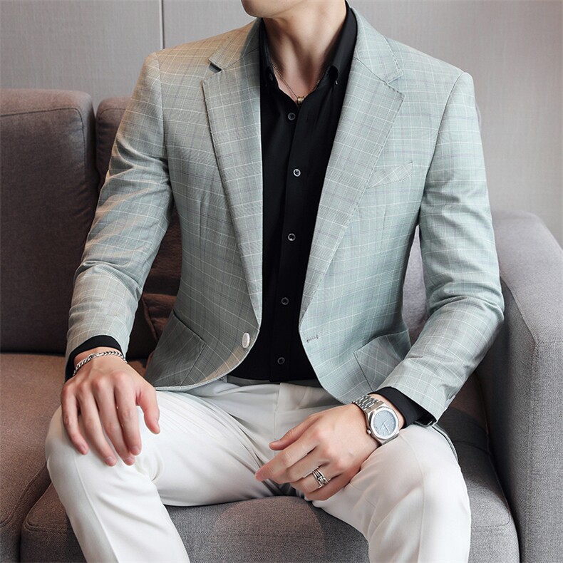26做货-男士休闲西装修身韩版西服外套小西装上衣DX6848P165,男装西服套装,电商D216
