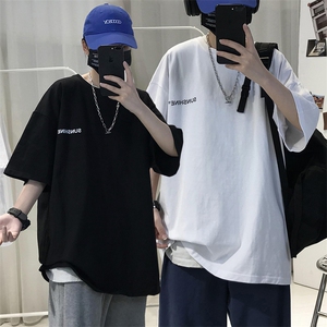 XZ115A-T06 200克纯棉男女字母印花大码S-5XL 10色T恤衫圆领半袖图片