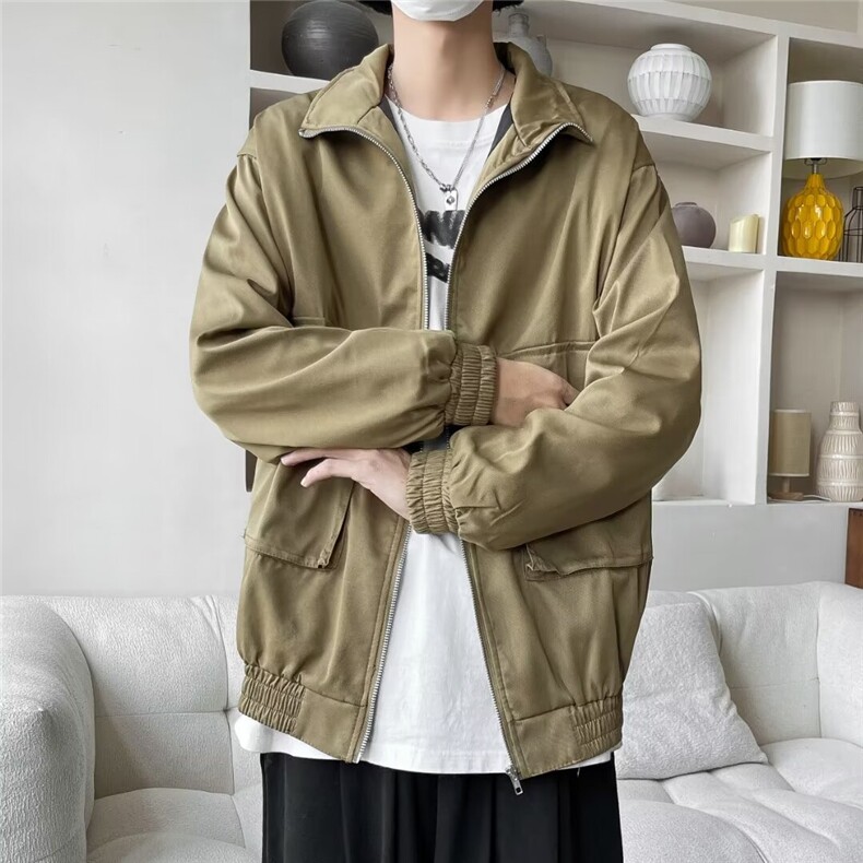 立领痞帅夹克外套男春秋款冲锋衣轻熟风工装潮牌衣服,男装夹克,星座716-3
