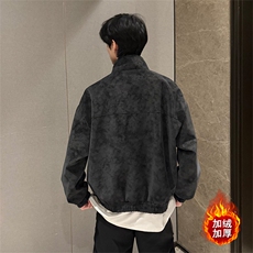[网图]扎染皮衣夹棉服加绒保暖复古美式棉衣5D3074-TP65不，男装皮衣，电商A102