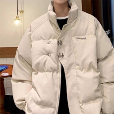 金属飞机扣面包服外套男2025冬季痞帅潮牌美式复古宽松pu皮棉衣，男装皮衣，星座506A