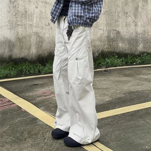 26@美式复古宽松cleanfit口袋弯刀裤廓形工装牛仔裤S50106P56网图