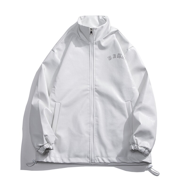 1白底平铺鳄鱼纹皮衣大码M-5XL潮印花皮夹克男JK7810P90控128,男装夹克,星座226-2