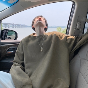 抖音得物高品质纯色大码休闲麂皮绒圆领卫衣wyjp1000-特p24图片