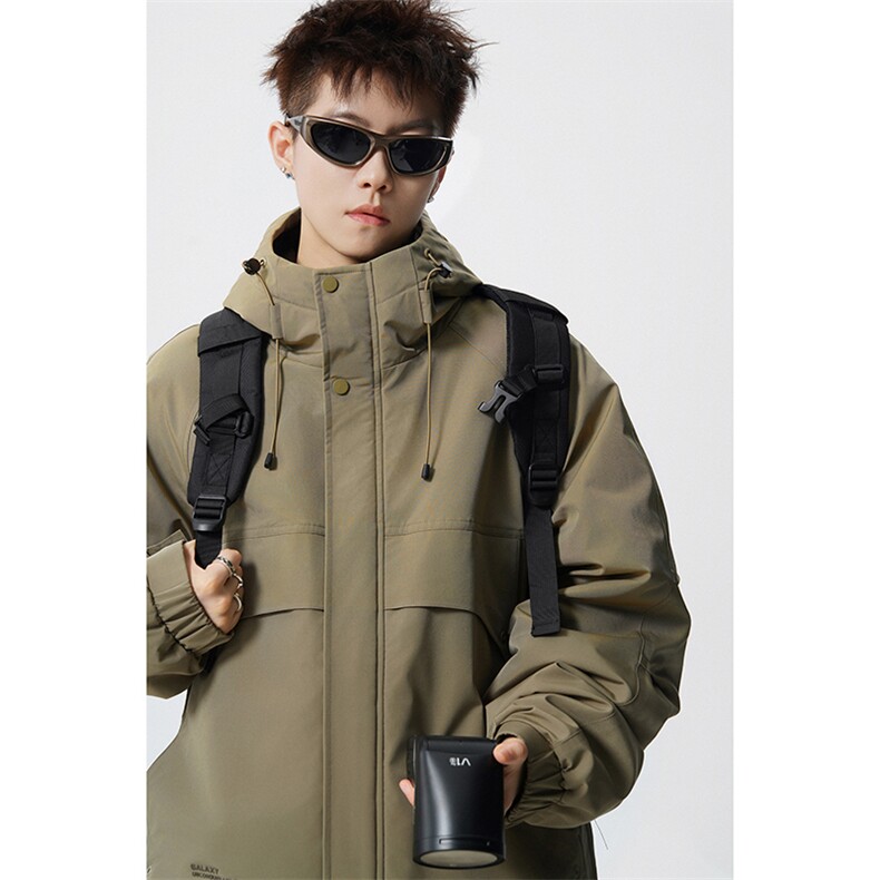 现货5W件冬季三防美式boxy解构连帽雪山冲锋衣棉衣男女棉服厚外套，男装夹克，电商A486