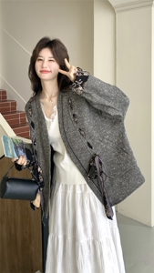 26春装新款 松弛感灰色飘带外套 9013 P175 K288图片