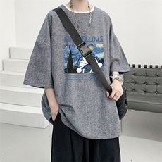 风复古亚麻短袖男棉麻t恤男半袖ZT71391-P35，男装T恤，电商A040