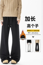 加绒加厚重磅卫裤男微喇美式高街190直筒弯刀裤休闲裤子KZ070P50，男装休闲裤，电商B312