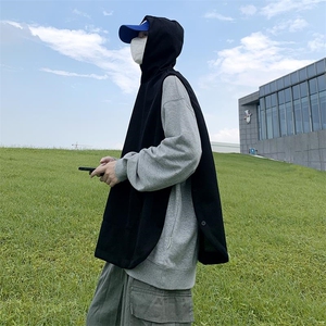 秋冬中性毛线马甲无袖背心休闲开衩情侣针织衫上衣外套  H204/P50图片