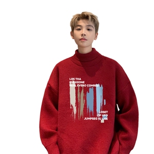 高质量！秋冬季高领毛衣加绒加厚翻领针织衫男毛衣FL540-特P38图片