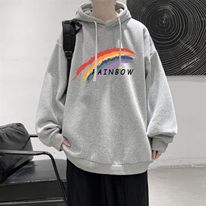 WY2064-P35 纯棉连帽卫衣男大码运动帽衫宽松薄外套男图片