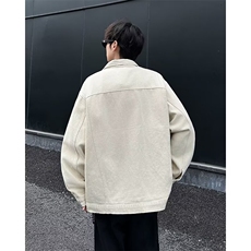 美式复古撞色拉链多口袋牛仔外套QB30P78，男装夹克，星座1116-2