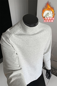 半高领一体慕莱绒350g重磅百搭长袖T恤男T24527J加绒-特P35控68图片
