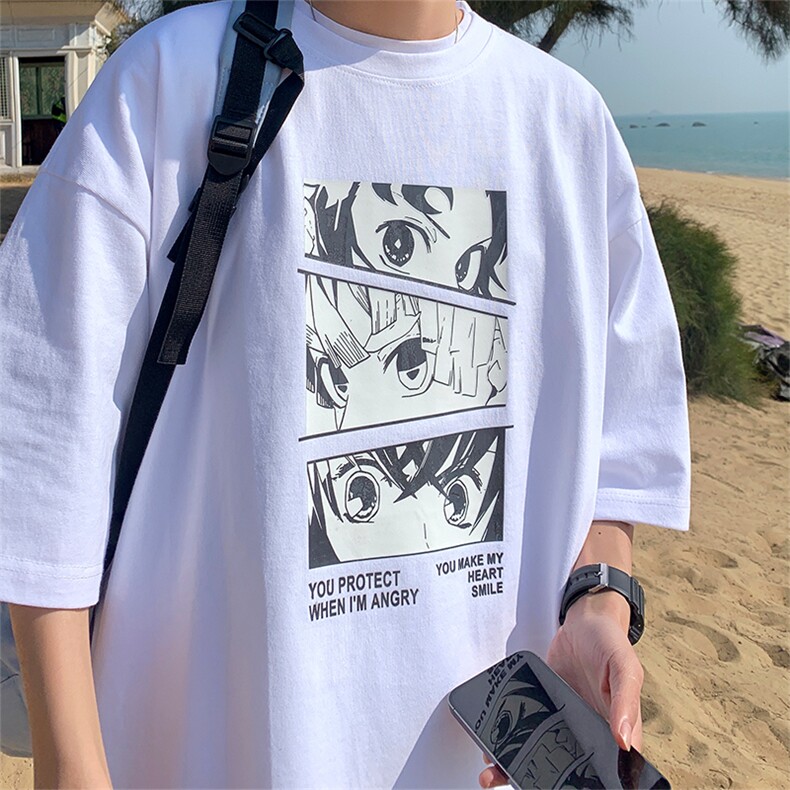 夏季潮牌短袖男卡通印花五分袖体恤宽松t恤圆领打底1008-T176-p28,男装T恤,星座1008