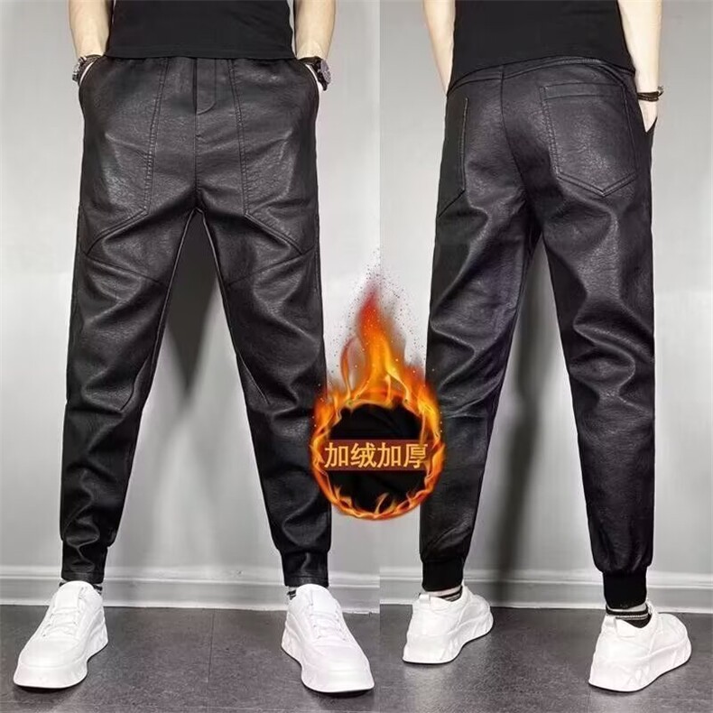 1506-1/KK66141/P59男士加绒加厚保暖皮裤机车防风防水PU皮裤，男装皮裤，星座1506-1