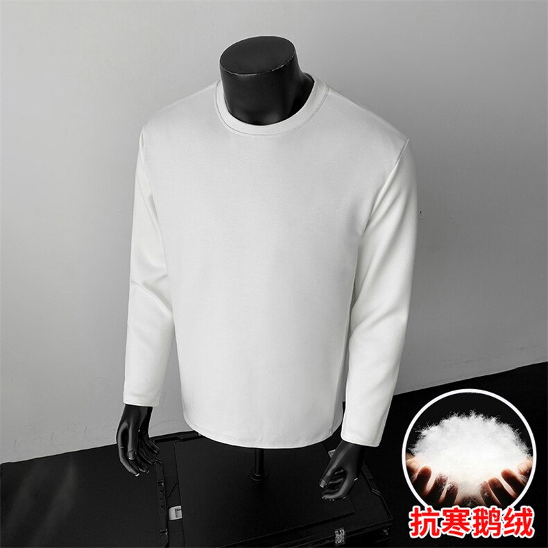 白小T同款90%鹅绒保暖长袖T恤打底羽绒服696TP79控138,男装T恤,电商A309