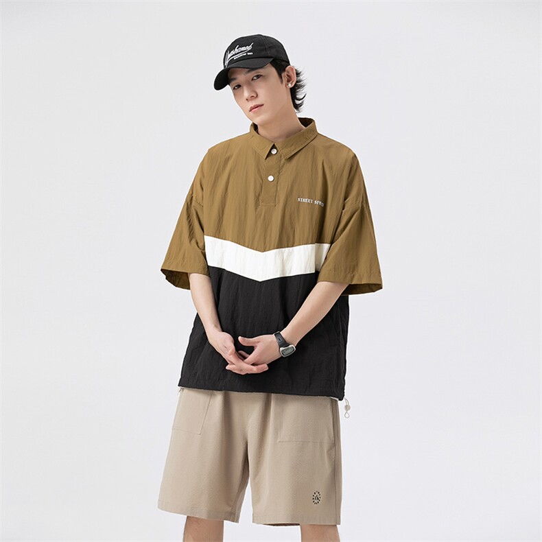 夏季潮流宽松衬衣休闲短袖衬衫A161-1702-P40,男装衬衫,电商A161