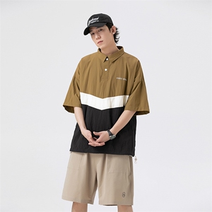 夏季潮流宽松衬衣休闲短袖衬衫A161-1702-P40图片