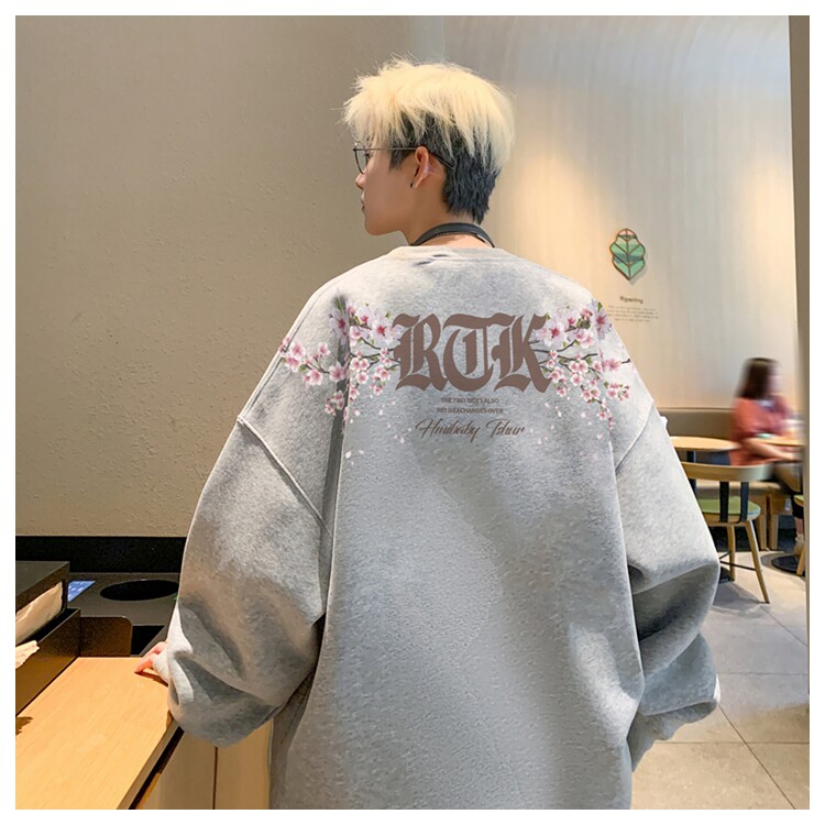 360克重磅纯棉加厚华棉美式卫衣圆领印花大码XZ517A-3-FR8003-P35,男装卫衣,星座517A-3