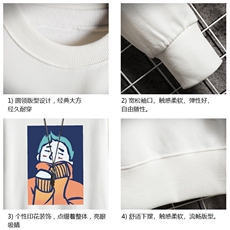 S6042-P28加绒款-P33秋季圆领卫衣男大码韩版宽松长袖外套网格，男装卫衣，电商A040A