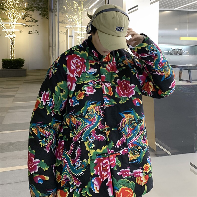 MY207风盘扣加厚保暖东北大花棉衣外套大码男女特色花棉袄潮,男装棉衣,星座115A(原星座507）