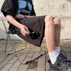 港风夏款男短裤工装织带侧边单排扣五分短裤D270P30，男装牛仔裤，星座1013-1