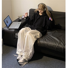 纯色加绒连帽卫衣女休闲宽松秋冬上衣D328-WY399-P38加绒款P48，女装卫衣/绒衫，电商D328