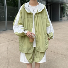 夏季时尚夹克衫防晒衣套装运动风连帽防晒服男XZ514-2-1613-P98，男装防晒衣，星座514-2(原B239)