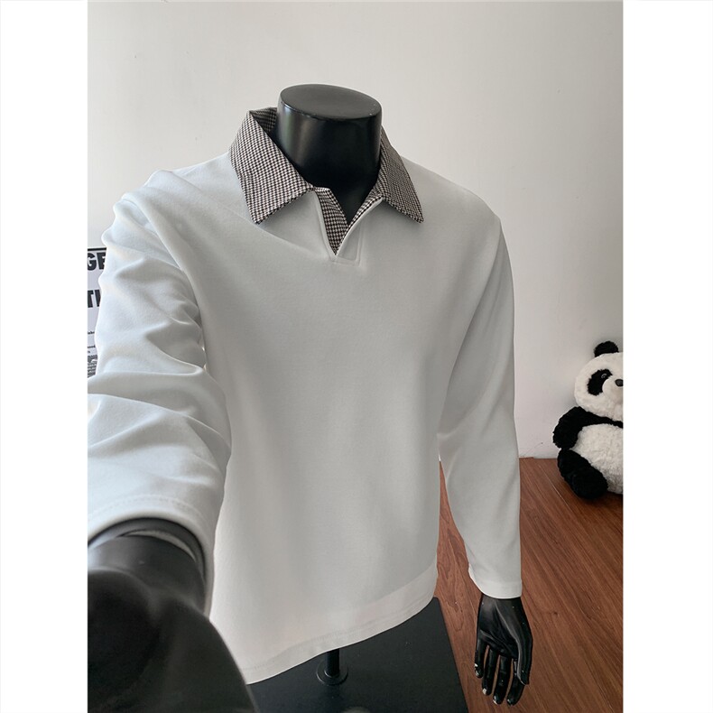 图千鸟格翻领polo衫老钱风卫衣外套W988/特P28现货,男装Polo衫,电商A094