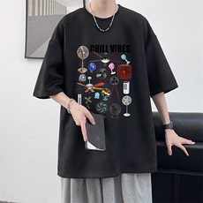 麂皮绒短袖t恤男大码半袖男JD82383-P25，男装T恤，电商A040