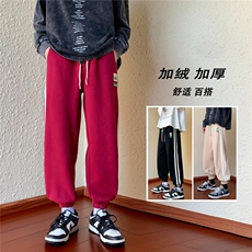 D329-QM547-P60-控78冬季加绒休闲裤男条纹成分65棉35涤纶，男装卫衣，电商D329