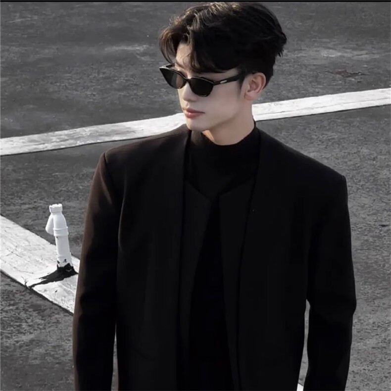 网图AIXKOM｜2025款无扣拼接门襟设计感百搭小西服男生XF408-P75,男装西服,星座1213