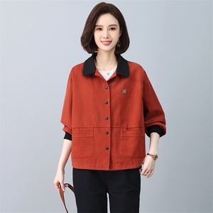 妈妈春装休闲外套短款小个子上衣中老年女装时尚洋气40岁开衫图片